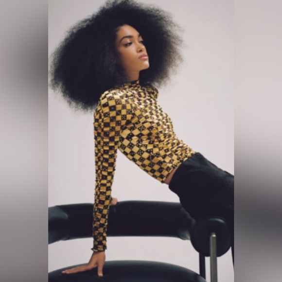 Gold checkered shirt - Picture 1 of 3